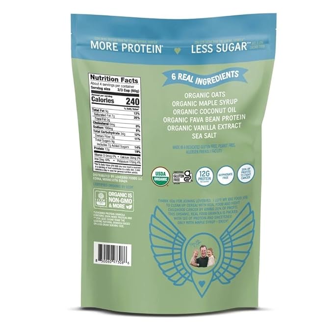 Lovebird Gluten Free Granola - Organic Protein Granola - 7 Real Ingredients - No Refined Sugar &amp Healthy Variety Mix for High Protein Cereal Gut Health USDA Organic - Variety 3 Pack