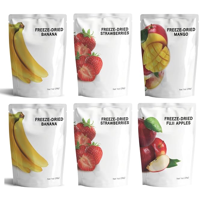 Wise Harvest Freeze-Dried Family Fruit Bundle – Six 1oz Packs | Single Ingredient Snack | 100% Real Fruit No Sugar Added Just Crunch | Healthy Vegan Gluten-Free Snack for Kids &amp Adults
