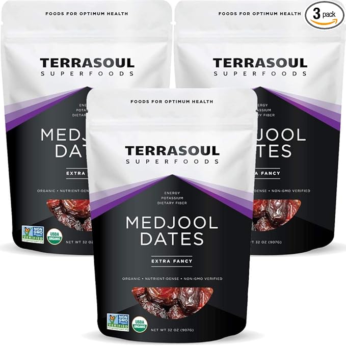 Terrasoul Superfoods Organic Medjool Dates 6 Lbs - Soft Chewy Texture | Sweet Caramel Flavor | Farm Fresh