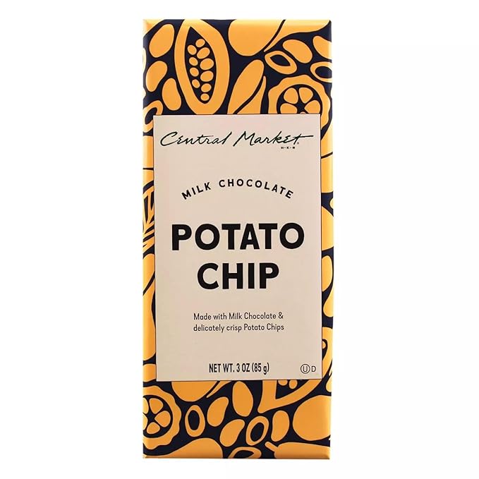 Central Market Milk Chocolate Bar - Potato Chip 3 oz 4 bars