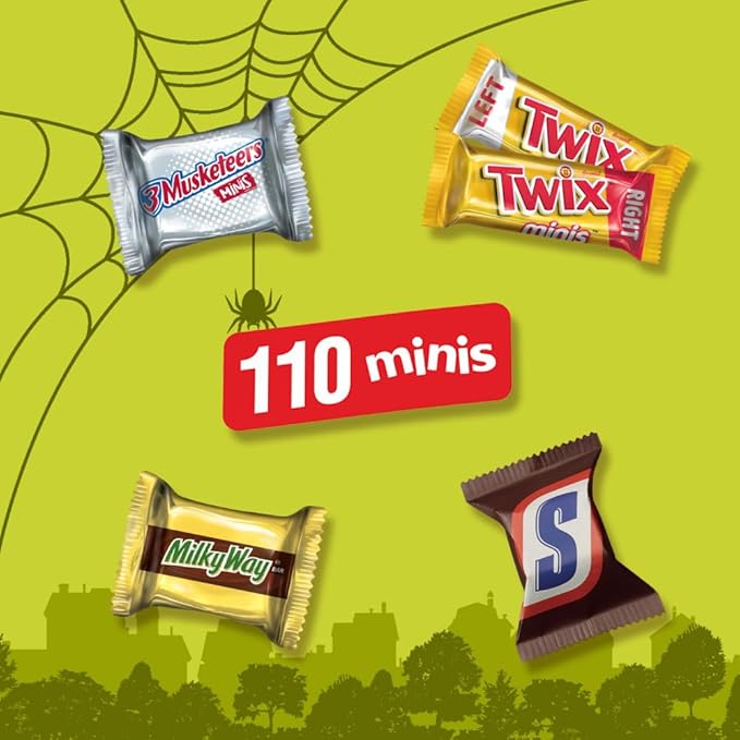 SNICKERS TWIX MILKY WAY &amp 3 MUSKETEERS Chocolate Halloween Candy Bar Assortment Assorted Chocolate Candy Variety Pack110 Ct Bulk Bag