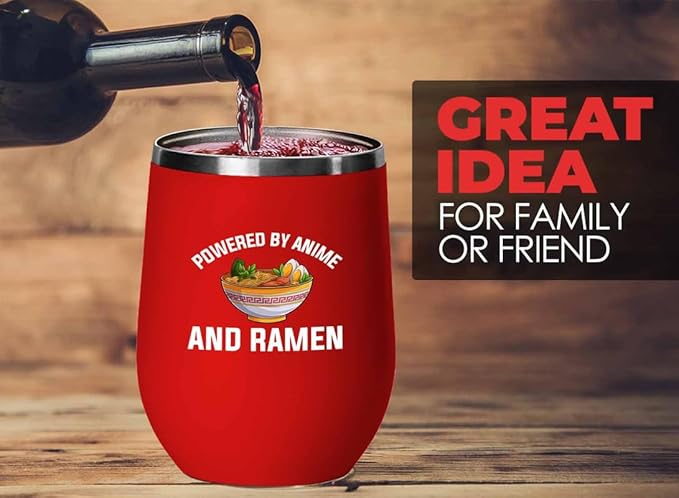 Ramen Lover Pink Edition Wine Tumbler 12oz - Powered by anime - Food Lovers chicken pumpkin vegan pantry spicy noodles