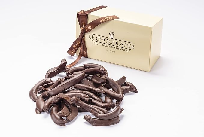 Le Chocolatier Gourmet Chocolate Covered Candied Orange Peels (1 Pound/Lb) - Premium Lactose Free Dark Perfect for Vegan Friendly Diets Lovers &amp Refined Palettes 16.0 Ounce
