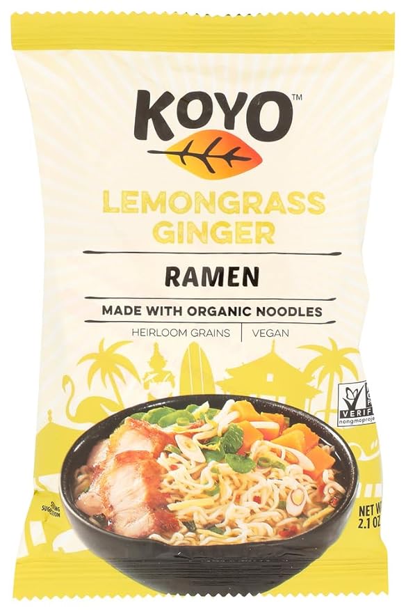 Koyo Foods Lemongrass Ginger Dry Ramen 2.1 Oz (Pack of 12)
