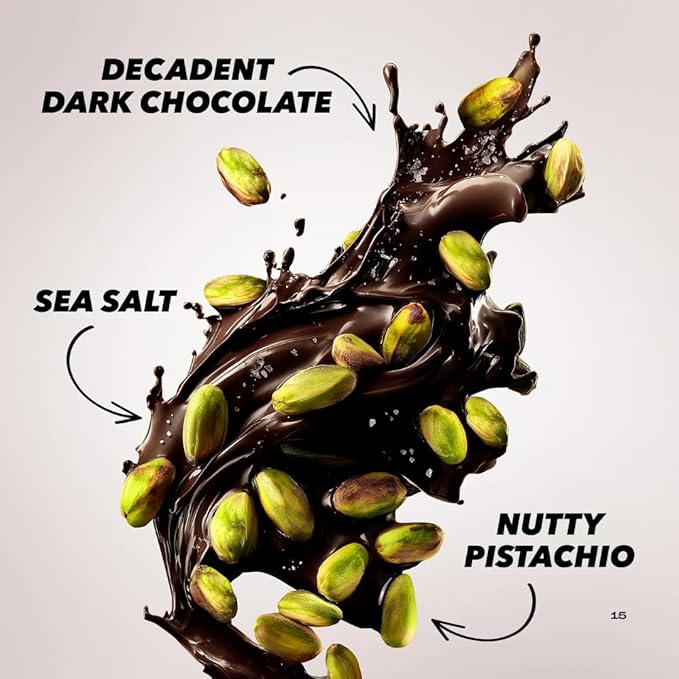 Dark Chocolate Sea salt Pistachios - No-Shells Gourmet Nut Candy Snack 8 oz Total Resealable Bag Premium Pistachio Treat Protein &amp Fiber Rich Perfect for Gifting or On-the-Go (Sea Salt)