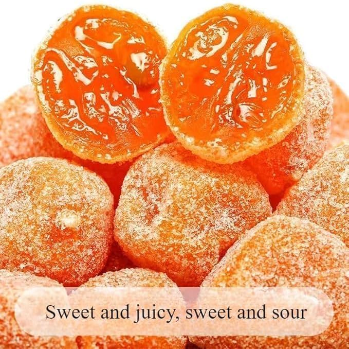 Rock sugar dried kumquatnatural dried kumquat candied fruit 500g/cannutritious preserved fruit snacksSweet OrangeInstant dessertsdelicious Dim sum (2 can)