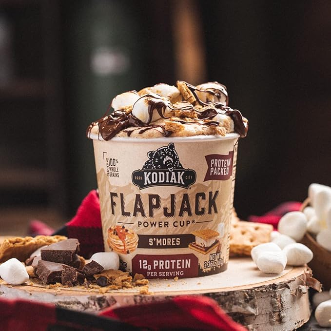 Kodiak Cakes Protein Pancake On The Go Flapjack Cups Mix Buttermilk Chocolate Chip &amp S’mores Variety Pack