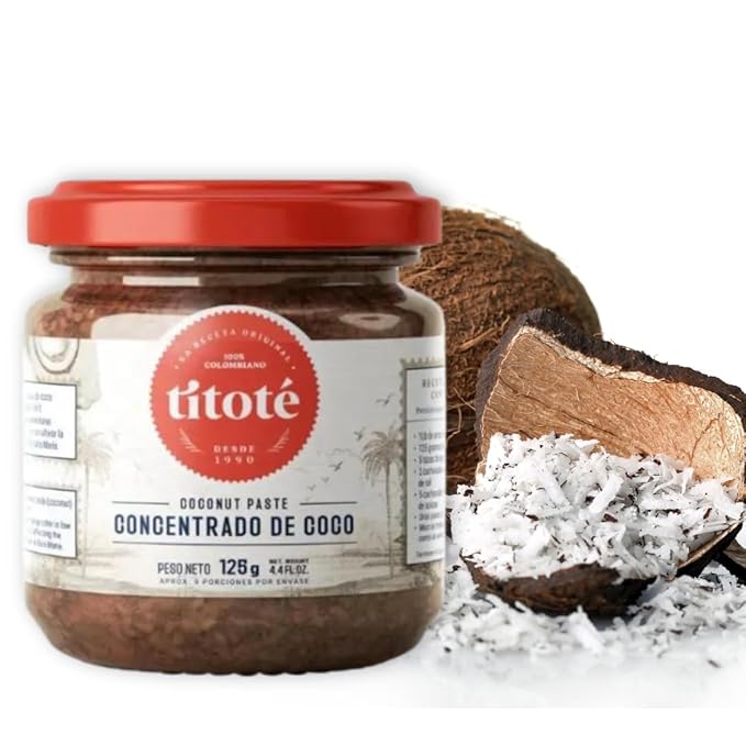 Generic Titoté - Coconut Concentrate Paste - 2 PACK - 4.4 Fl Oz - 100% Colombiano - titote Concentrado de coco - 125 g - Ideal para Arroz de Coco - Receta Original