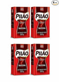 Pilao Coffee Traditional Roast and Ground- Café Torrado e Moído - 17.60oz. (500g)(PACK OF 4) Updated version