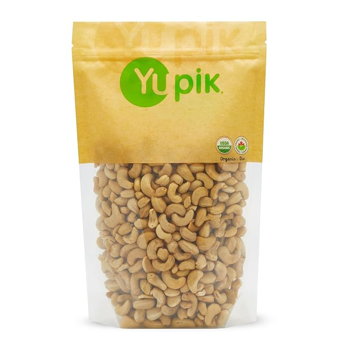 Yupik Organic Raw Cashews 2.2 lb (35.2 oz) Kosher Gluten-Free Non-GMO Vegan Whole Nuts Unsalted Unroasted Source of Protein &amp Iron Nutritious Crunchy Healthy Snacks For Baking &amp C