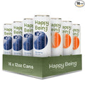 Happy Being White Tea Variety Pack – Blueberry &amp Peach Antioxidant &amp Polyphenol Rich Infused with Turmeric Elderberry Caffeine Free Plant-Based Low Sugar &amp Low Calorie Drinks 12oz (