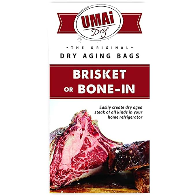UMAi Dry Aging Bag for Steaks Pack of 3 Dry Age Bags for Meat Brisket or Bone-In up to 14-20 lbs Home Steak Ager Refrigerator Bags No Vacuum Sealer Needed Tender Aged Beef in 28-45 Days