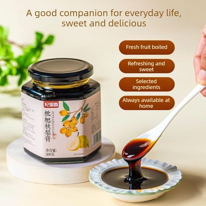 Loquat &amp Autumn Pear Syrup Natural Loquat &amp Pear Syrup - No Added Sugar Pure Fruit Concentrat No Preservatives Concentrated Paste for Daily Use
