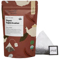 Heavenly Tea Leaves Organic English Breakfast (50 Pyramid Tea Bags) Bulk Compostable Black Tea Sachets - 100% Plastic Free Premium Quality Whole Tea Leaves in a Convenient Tea Bag
