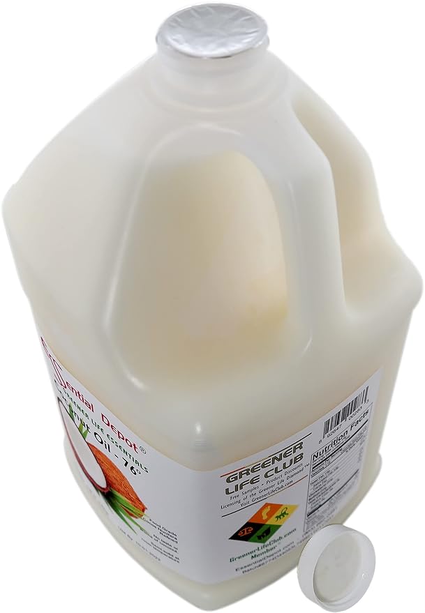 1 Gallon COCONUT Oil 76F + 1 Gallon RSPO Sustainable Not Hydrogenated PALM Oil Combination Pack - Food Grade - Safety Sealed Resealable HDPE Containers Microwave Safe (remove foil seal) Freezer Safe