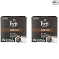 Peet's Coffee Dark Roast Keurig K-Cup Pods - Major Dickason's Blend 150 Count (2 Boxes of 75 Pods)