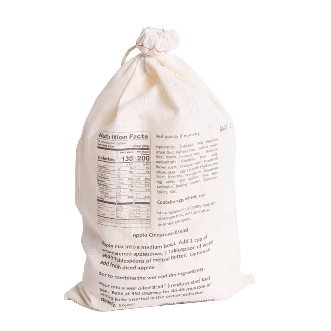 Lehman's Homemade Bread Mix Quick and Easy to Prepare and Bake Hot Delicious 15.25 oz Gift Bag Apple Cinnamon Bread