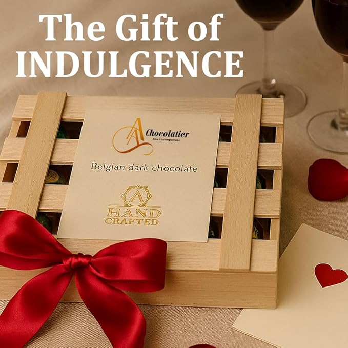 ANDY ANAND CHOCOLATIER European Flavor-Inspired Dark Chocolate Bottles – Smooth Filled Dark Chocolate Assortment Gluten Free Gourmet Chocolates in Elegant Wooden Gift Box (18 Pieces)