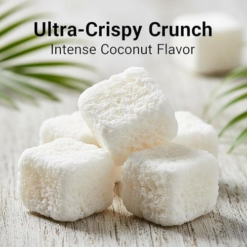 1.1 Ib Freeze-Dried Coconut Chunks Unsweetened Dehydrated Coconut Flakes 500g Plant-Based Snack for Breakfast Desserts Smoothies