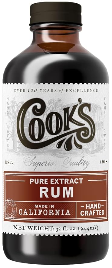 Cook's Pure Rum Extract For Baking Ice Cream Candies Cakes 32 oz