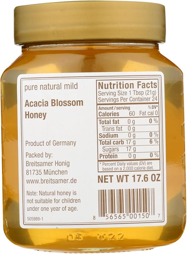 Breitsamer Honig Mild Acacia Blossom Honey 17.6 oz (Pack of 6)