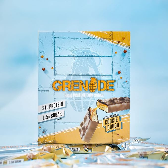 Grenade High Protein and Low Carb Bar Chocolate Chip Cookie Dough 12 x 60 g