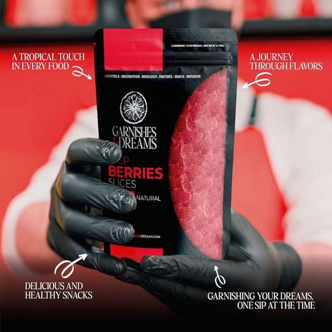 Garnishes &amp Dreams Dehydrated &amp Dried Raspberries (12oz) – Natural Red Fruit for Cocktails Mixology Desserts &amp Healthy Snacking No Sugar Added Edible Dried Fruit for Drinks &amp Bakin