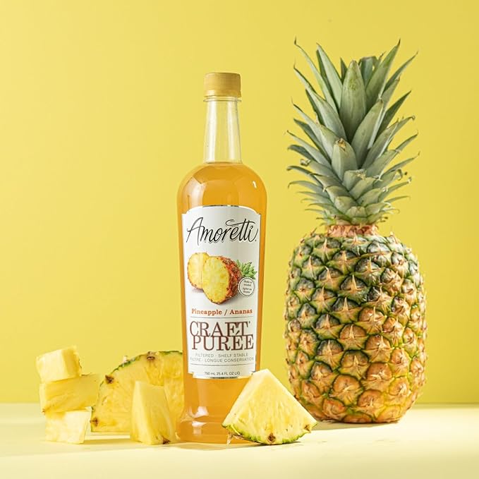 Amoretti - Pineapple Beverage Infusion - Drink Mix &amp Water Enhancer with Pump for Flavoring Cocktails Waters Teas and other Beverages Preservative Free