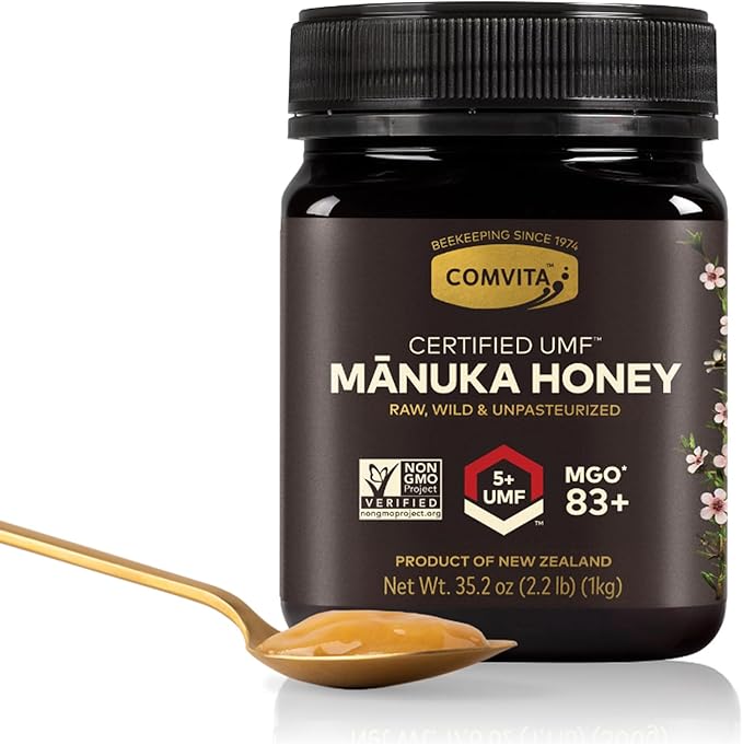 Comvita Manuka Honey UMF 5+ (MGO 83+) - Raw Manuka Honey New Zealand Pure &amp Unpasteurized Superfood for Immune Health Use in Tea Wild Monofloral Non-GMO - 1kg (32.5 oz)
