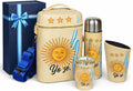 Yerba Mate Cup Set – Complete Argentine Yerba Mate Kit - 750 ml Stainless Steel Bottle Mate Gourd Bombilla Neoprene Bag Yerba Container &amp Gift Box (Yo Sé – Sol Argentino)