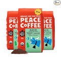 Peace Coffee Blue Ox Blend Ground Medium Roast Coffee 12 oz Pack of 3 Organic Fair Trade Creamy Mild Flavor Shade Grown Fresh Roasted