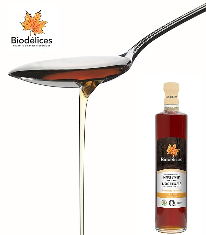 Biodélices Maple Syrup - Glass Bottle - 750ml - Pure Premium Maple Syrup from Quebec Canada