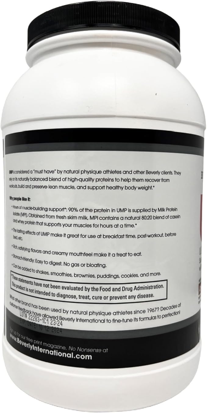 Beverly International UMP Protein Powder Graham Cracker. Unique Whey-Casein Ratio Builds Lean Muscle Support. Easy to Digest. No Bloat. (32.8 oz) 2lb .8 oz