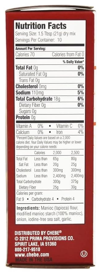 Chebe Bread Sticks Mix Garlic &amp Onion Gluten Free 7.5-Ounce Bags (Pack of 8)