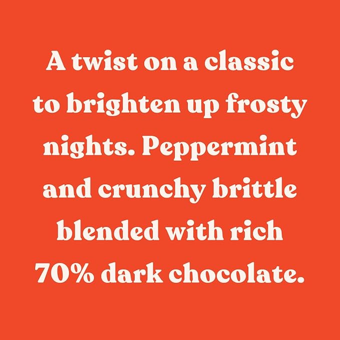 THEO Chocolate Holiday Peppermint Crunch Organic Dark Chocolate Bar 70% Cacao 12 Pack | Vegan Fair Trade 2.8 ounces