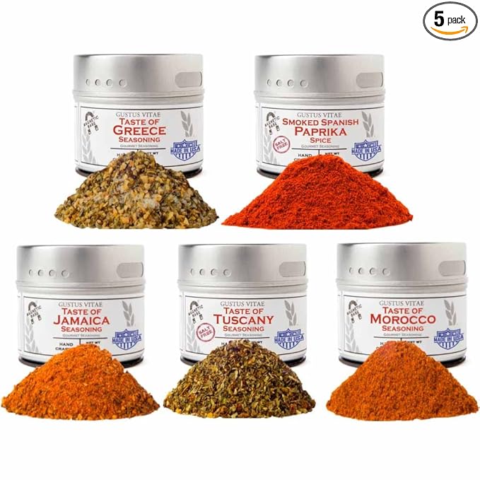 International Gourmet Flavors - Gourmet Spice Blends &amp Seasonings - Made in USA Non GMO All Natural Healthy Spices - 5 Unique Seasonings
