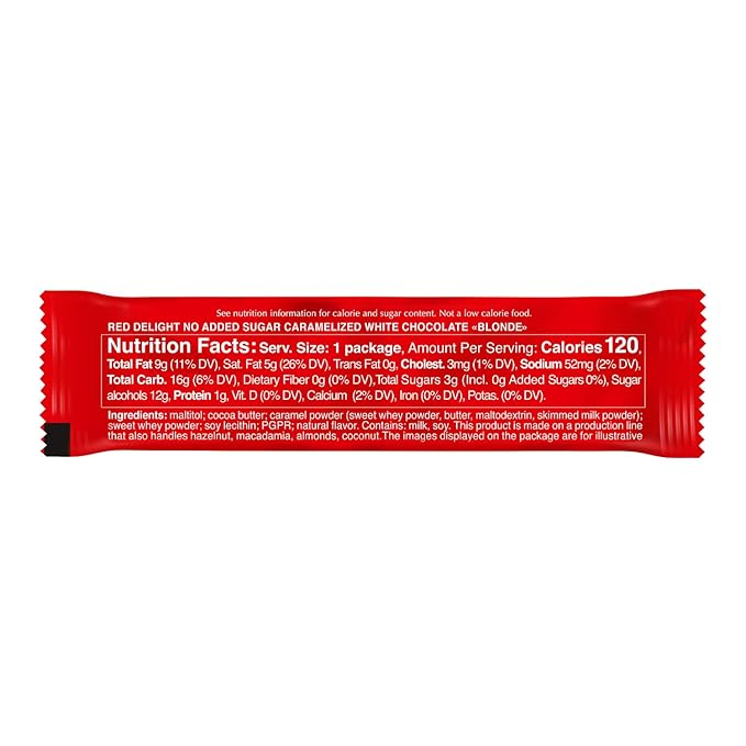Red Delight Blond Caramelized Chocolate Snack Bars - Pack of 24 Diamond-Shaped White Chocolates (22.08oz) with Rich Caramelized Flavor - European-Style White Chocolates - Kosher Sweets No Added Sugar