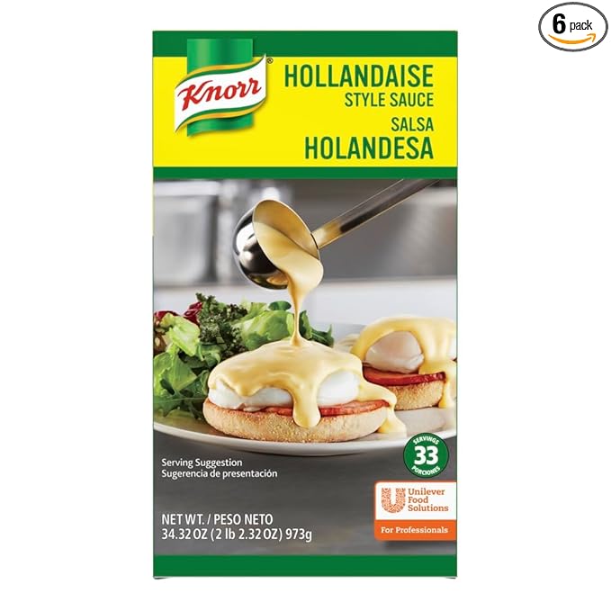 Knorr Professional Liquid Hollandaise Sauce Vegetarian Ready to Use - Just Pour Heat and Serve 34.32 oz Pack of 6