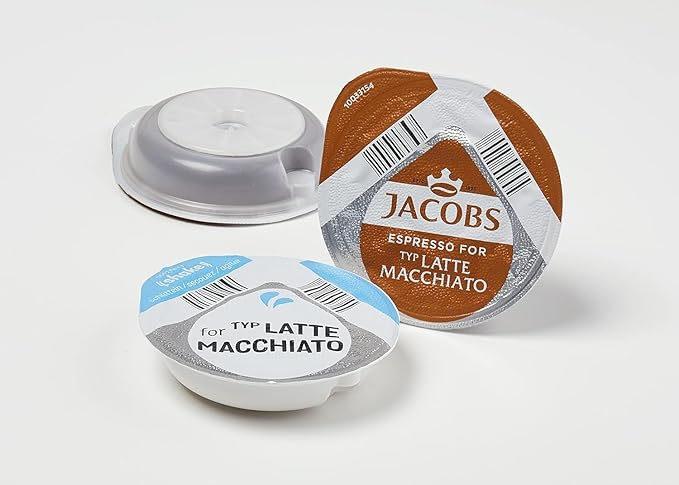 Tassimo Jacobs Latte Macchiato Rainforest Alliance Certified Pack of 5 5 x 16 T-Discs (8 Servings)