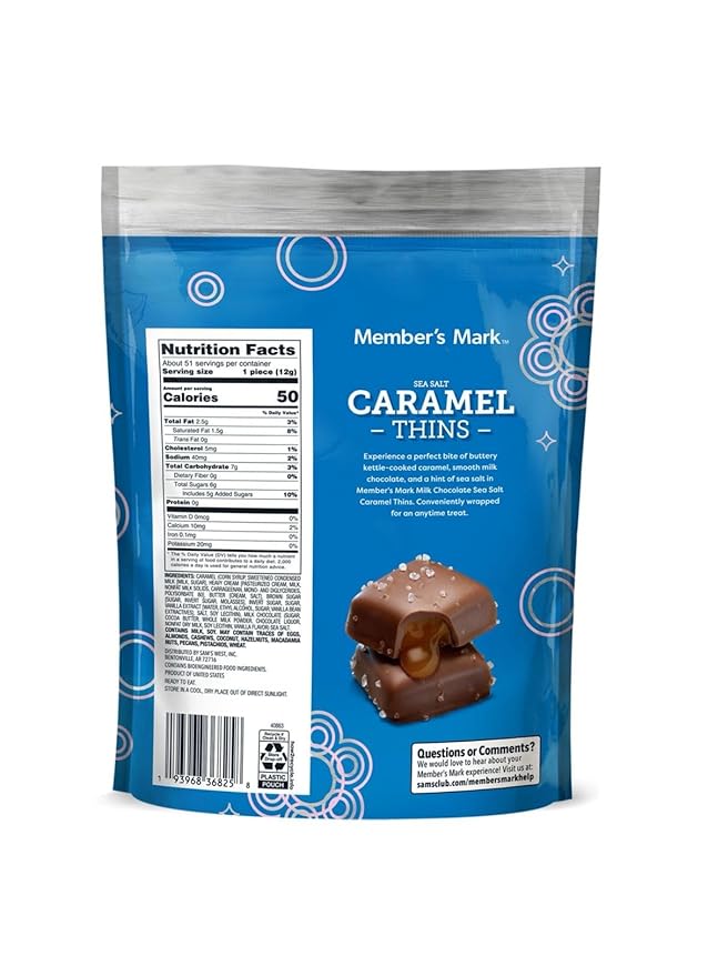 Member Marks Milk Chocolate Sea Salt Caramel Thins 50 ct. parc-1