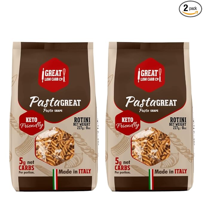 2 Packs Great Low Carb Bread Co. Rotini 8oz Low Carb Pasta