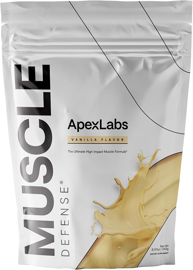 ApexLabs Apex Muscle Defense by Dr. Tracy Gapin — Hydrolyzed Whey Protein Blend with HMB Leucine Ursolic Acid &amp Velositol — Supports Lean Muscle Growth Strength &amp Recovery Vanilla