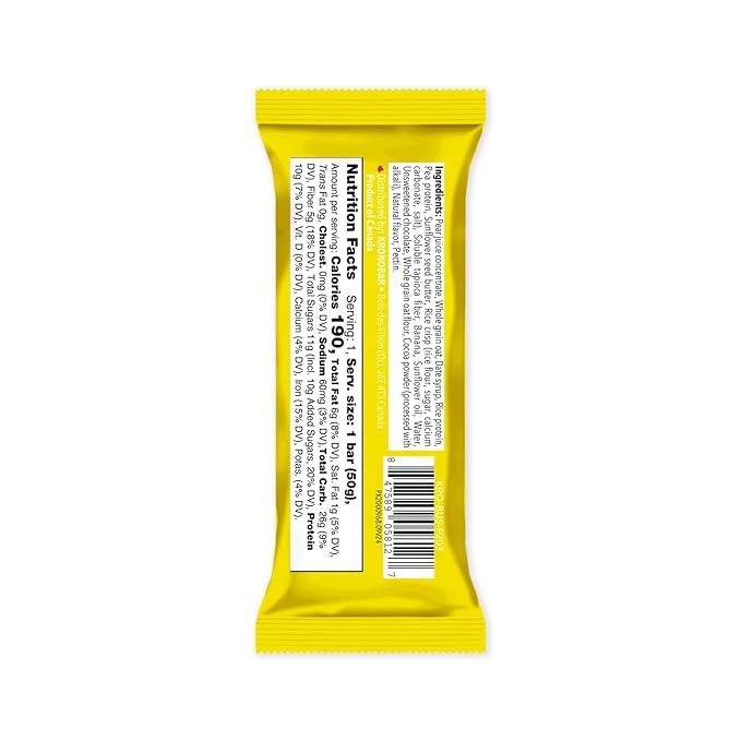 Krono Nutrition Energy Bar - Made with Natural Ingredients - Vegan - Gluten Free - Nuts Free - Soy Free - 50 gram per bars - 12 bars per box (12 count Chocolate &amp Banana)
