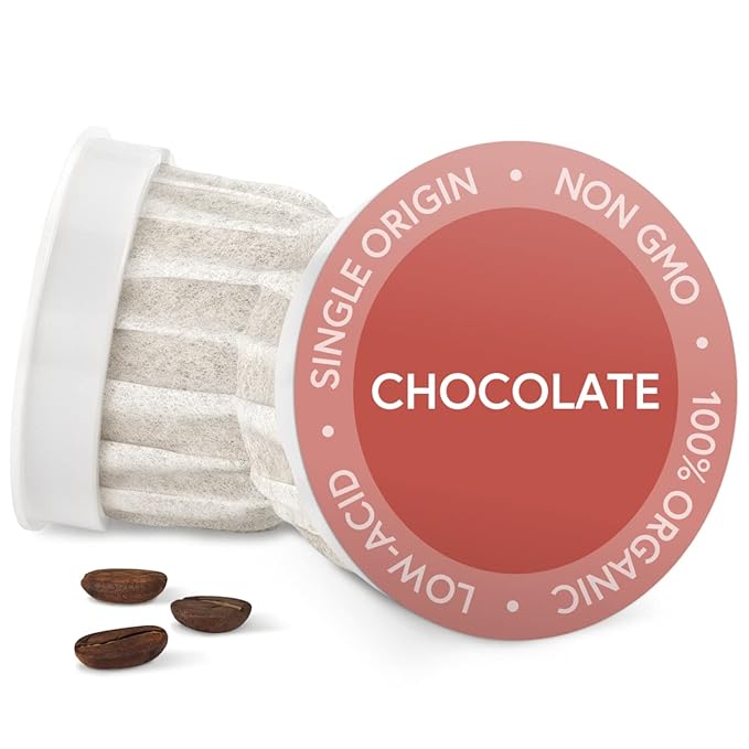 Fabula Organic Coffee Pods Chocolate Medium Roast - Low Acid - Single Origin - Mold Free - Non-GMO - Fair Trade - Only Compatible with Keurig K Cup 1.0 &amp 2.0 Brewers - 24 Count