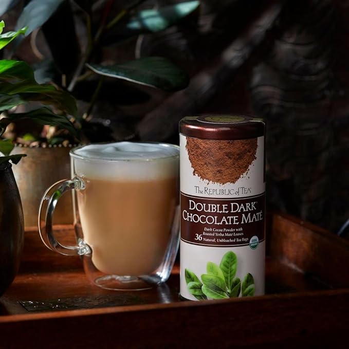 The Republic of Tea Organic Double Dark Chocolate Mate 250 Tea Bag Bulk