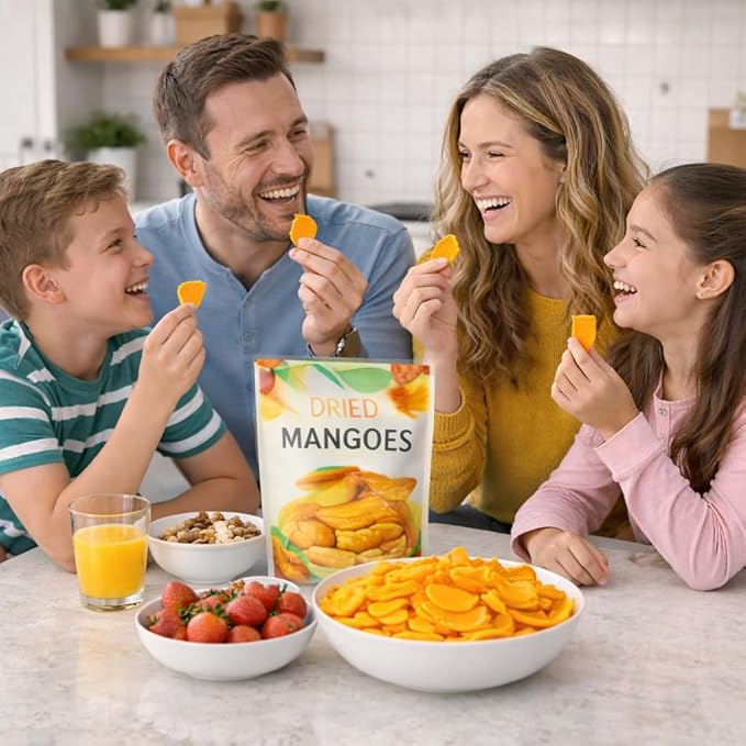 Dried Mango Slices Sweetened Tropical Fruit Snack 35 oz Sliced Soft Chewy Mangoes - Snacking Gifting Baking Smoothies Trail Mix Treat – Resealable Bag