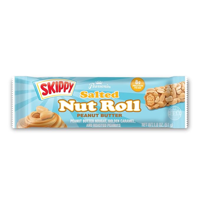 Pearson's SKIPPY® Peanut Butter Salted Nut Roll | Peanut Caramel Peanut Butter Candy | 24 Full- Size Candy Bars |Bulk Individually Wrapped