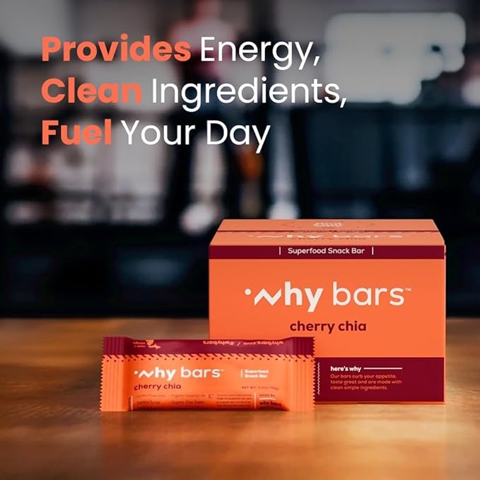 Superfood Protein Bars 2.04 Ounce Bars - Protein Bar Superfood Gluten Free Non GMO Organic Vegan Simple Ingredients (Cherry Chia)