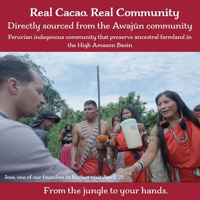 Ceremonial Grade Cacao Block – 100% Pure Cacao Paste High-Amazon Basin Peru Unsweetened Vegan Drinking Chocolate for Rituals &amp Meditation 8 oz