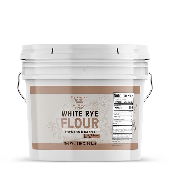 Unpretentious Baker White Rye Flour Non-GMO Bread Biscuits &amp Baked Goods (1 Gallon)